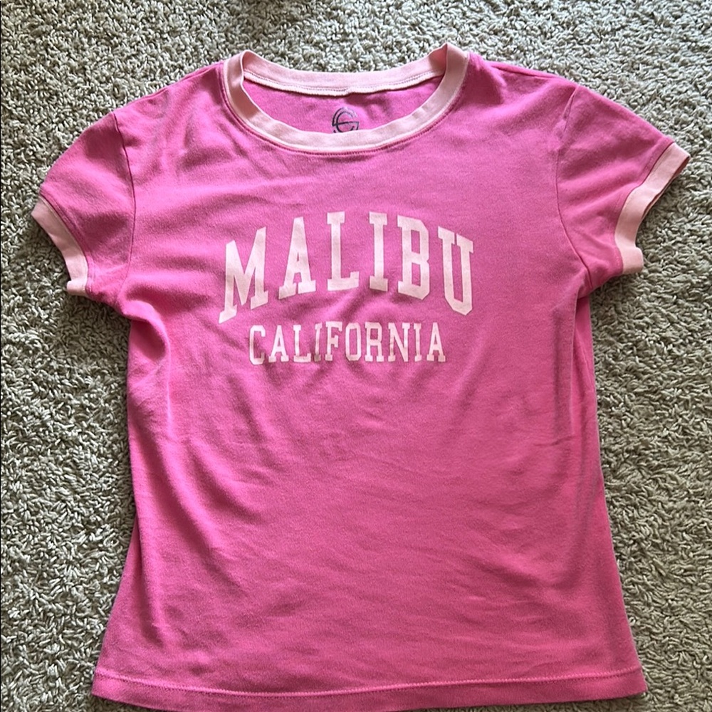Pink Malibu California  T-Shirt